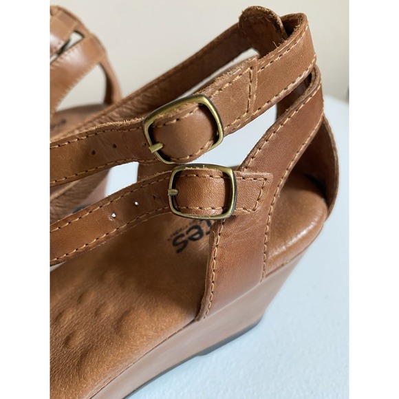 Walking‎ Cradles Elites Sandals NEW Womens 10W Brown Leather Comfort Wedge Shoes - Picture 6 of 8